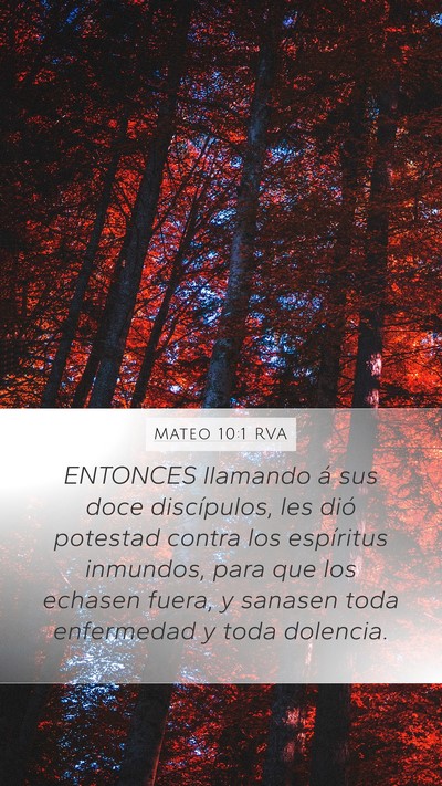 Mateo 10:1 RVA Bible Verse Image