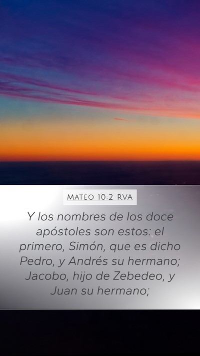 Mateo 10:2 RVA Bible Verse Image