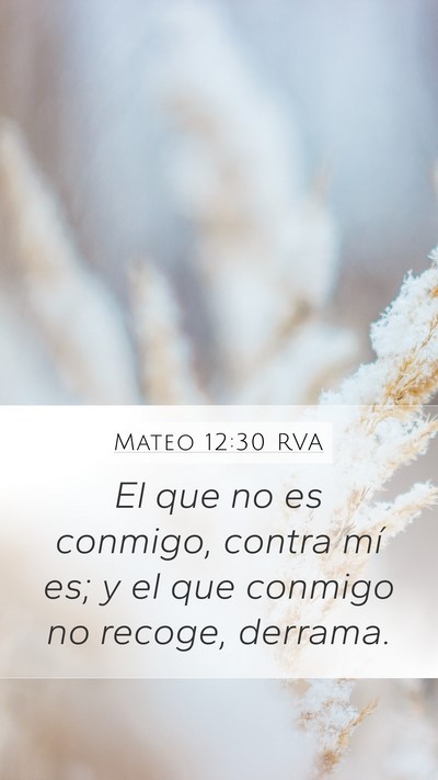 Mateo 12:30 RVA Bible Verse Image