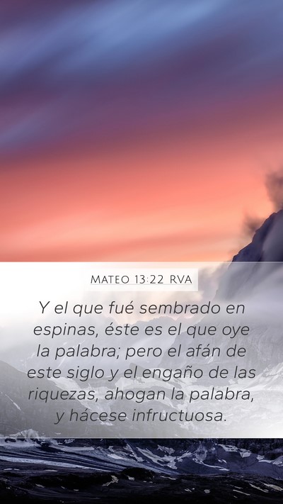 Mateo 13:22 RVA Bible Verse Image