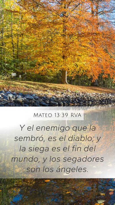 Mateo 13:39 RVA Bible Verse Image