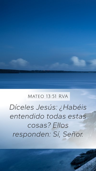 Mateo 13:51 RVA Bible Verse Image