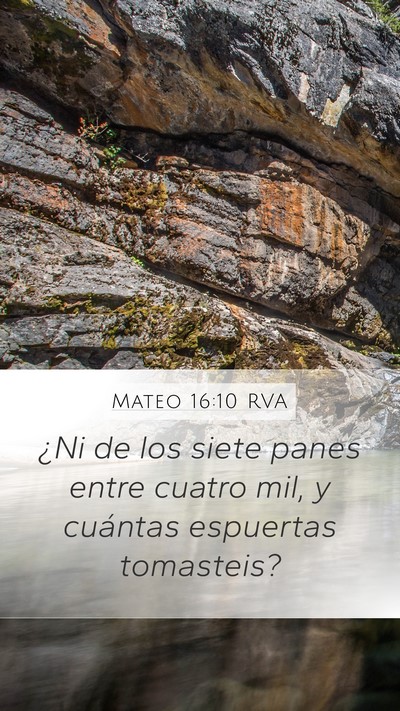 Mateo 16:10 RVA Mobile Phone Wallpaper - ¿Ni de los siete panes entre cuatro mil, y - Mobile Bible Verse Wallpaper
