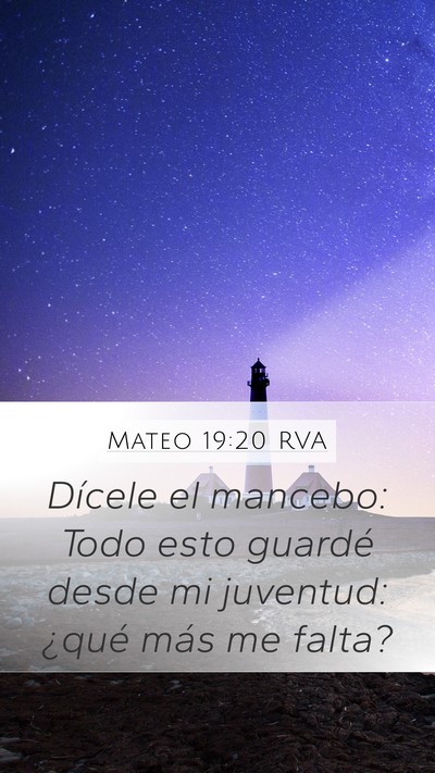 Mateo 19:20 RVA Bible Verse Image