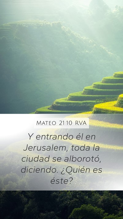 Mateo 21:10 RVA Bible Verse Image