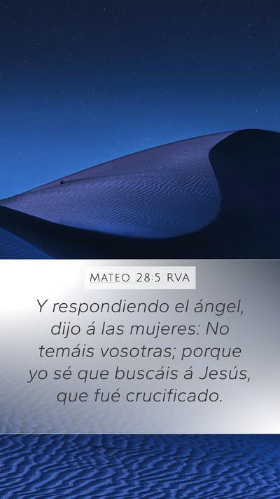 Mateo 28:5 RVA Bible Verse Image