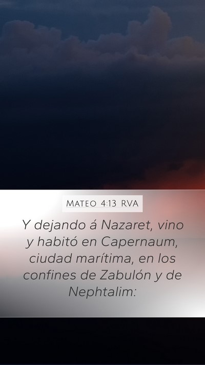 Mateo 4:13 RVA Bible Verse Image