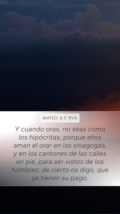 Mateo 6:5 RVA Bible Verse Image