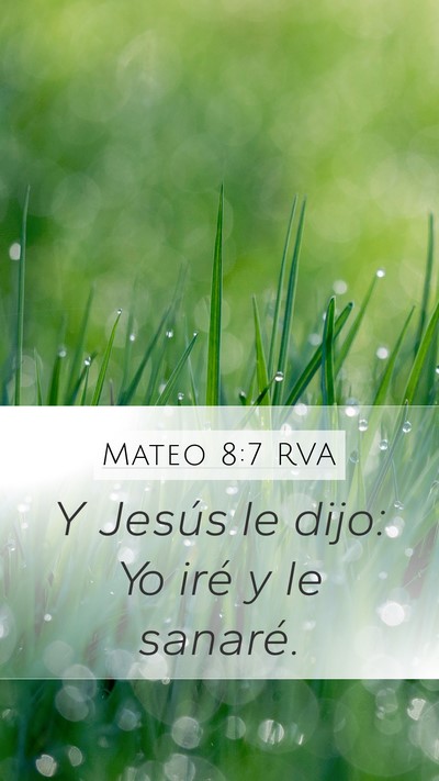 Mateo 8:7 RVA Mobile Phone Wallpaper - Y Jesús le dijo: Yo iré y le - Mobile Bible Verse Wallpaper