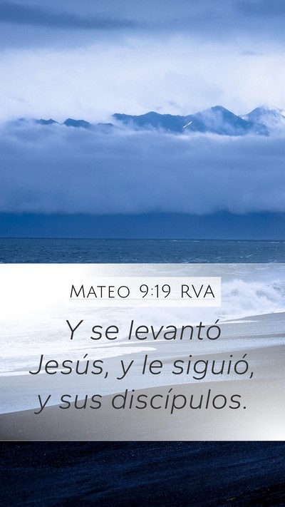 Mateo 9:19 RVA Mobile Phone Wallpaper - Y se levantó Jesús, y le siguió, y sus - Mobile Bible Verse Wallpaper