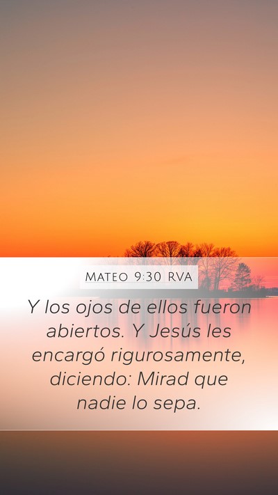 Mateo 9:30 RVA Bible Verse Image