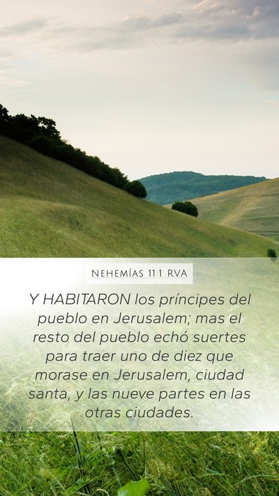 Nehemías 11:1 RVA Bible Verse Image