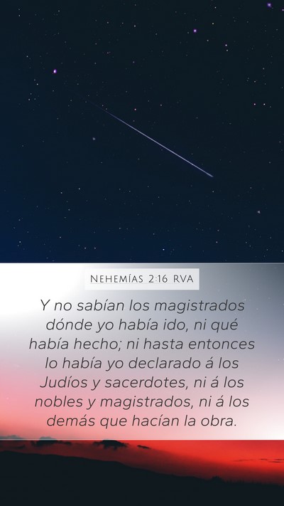 Nehemías 2:16 RVA Mobile Phone Wallpaper - Y no sabían los magistrados dónde yo había - Mobile Bible Verse Wallpaper