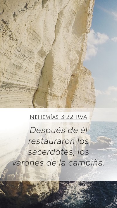 Nehemías 3:22 RVA Mobile Phone Wallpaper - Después de él restauraron los sacerdotes, los - Mobile Bible Verse Wallpaper