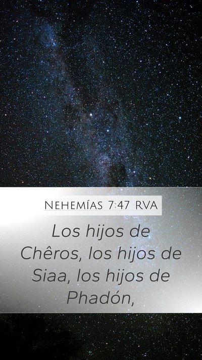 Nehemías 7:47 RVA Bible Verse Image