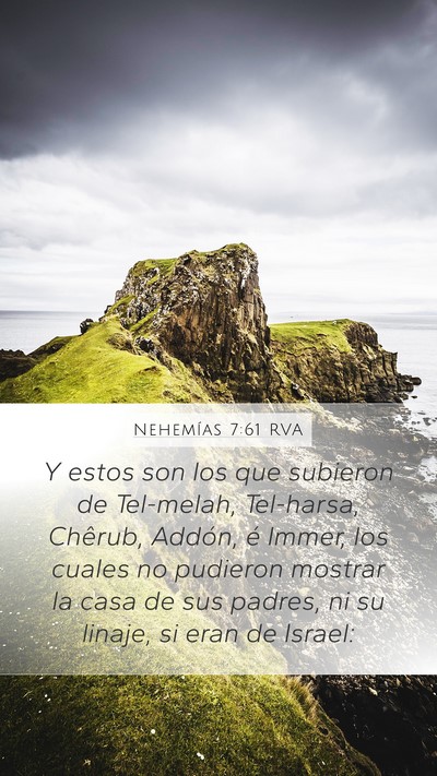 Nehemías 7:61 RVA Bible Verse Image