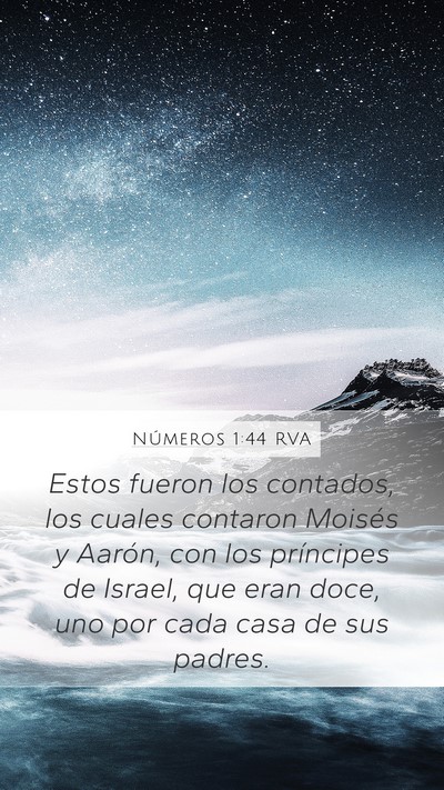 Números 1:44 RVA Mobile Phone Wallpaper - Estos fueron los contados, los cuales contaron - Mobile Bible Verse Wallpaper