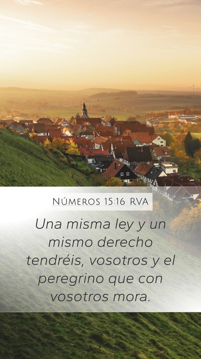 Números 15:16 RVA Mobile Phone Wallpaper - Una misma ley y un mismo derecho tendréis, - Mobile Bible Verse Wallpaper