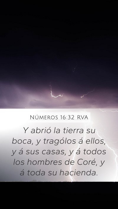 Números 16:32 RVA Bible Verse Image