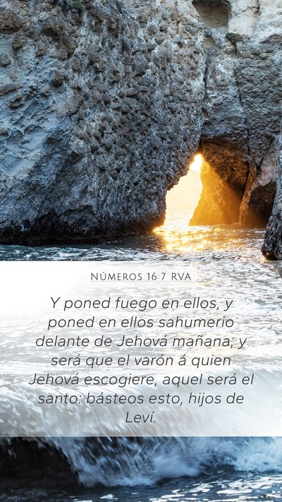 Números 16:7 RVA Mobile Phone Wallpaper - Y poned fuego en ellos, y poned en ellos - Mobile Bible Verse Wallpaper