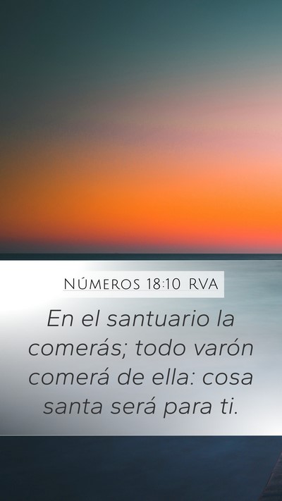Números 18:10 RVA Mobile Phone Wallpaper - En el santuario la comerás; todo varón comerá - Mobile Bible Verse Wallpaper