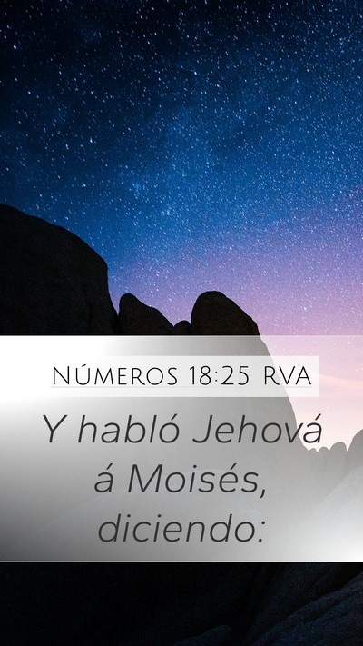 Números 18:25 RVA Mobile Phone Wallpaper - Y habló Jehová á Moisés, - Mobile Bible Verse Wallpaper