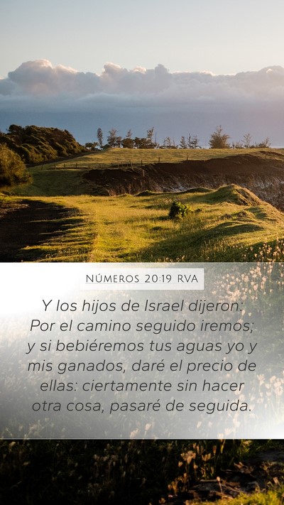 Números 20:19 RVA Mobile Phone Wallpaper - Y los hijos de Israel dijeron: Por el camino - Mobile Bible Verse Wallpaper