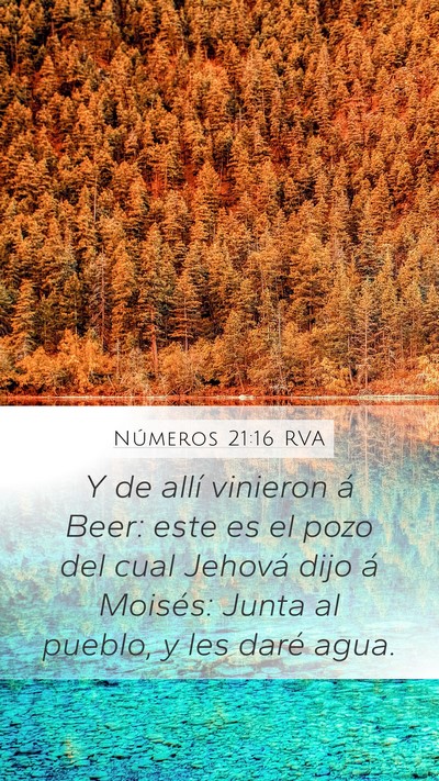 Números 21:16 RVA Mobile Phone Wallpaper - Y de allí vinieron á Beer: este es el pozo del - Mobile Bible Verse Wallpaper