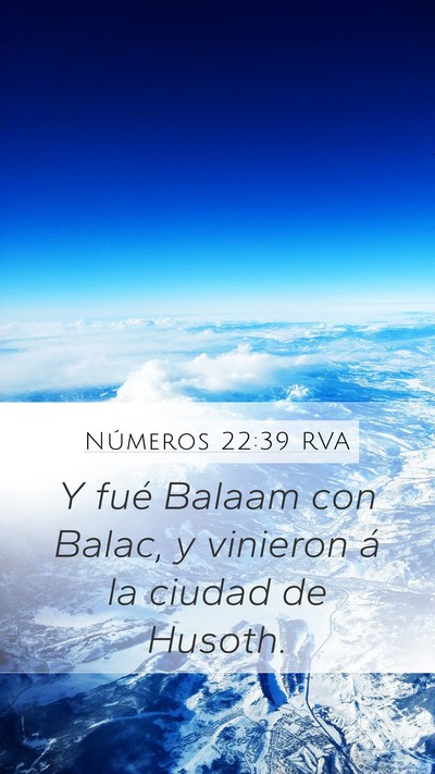Números 22:39 RVA Mobile Phone Wallpaper - Y fué Balaam con Balac, y vinieron á la ciudad - Mobile Bible Verse Wallpaper