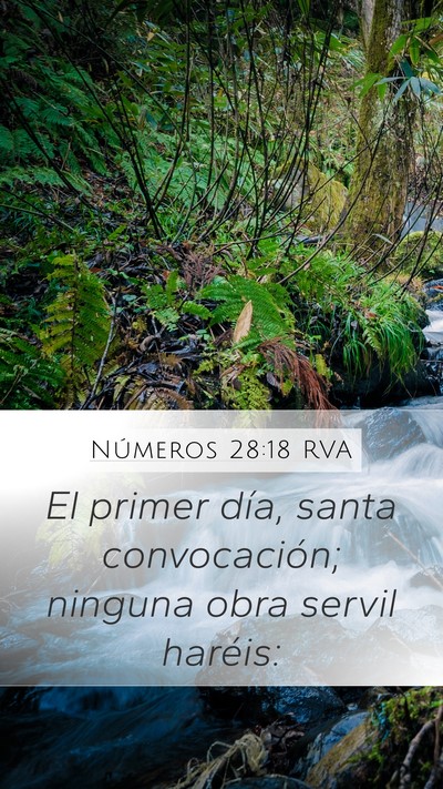 Números 28:18 RVA Mobile Phone Wallpaper - El primer día, santa convocación; ninguna obra - Mobile Bible Verse Wallpaper