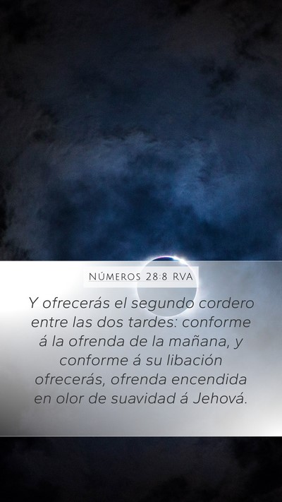 Números 28:8 RVA Mobile Phone Wallpaper - Y ofrecerás el segundo cordero entre las dos - Mobile Bible Verse Wallpaper