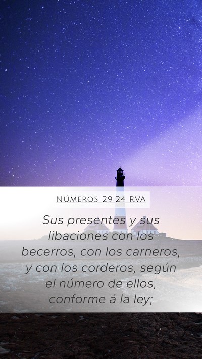 Números 29:24 RVA Mobile Phone Wallpaper - Sus presentes y sus libaciones con los becerros, - Mobile Bible Verse Wallpaper