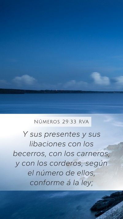 Números 29:33 RVA Mobile Phone Wallpaper - Y sus presentes y sus libaciones con los - Mobile Bible Verse Wallpaper