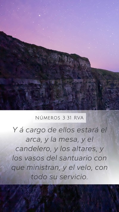 Números 3:31 RVA Bible Verse Image