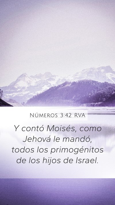 Números 3:42 RVA Mobile Phone Wallpaper - Y contó Moisés, como Jehová le mandó, todos - Mobile Bible Verse Wallpaper