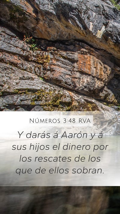 Números 3:48 RVA Mobile Phone Wallpaper - Y darás á Aarón y á sus hijos el dinero por - Mobile Bible Verse Wallpaper