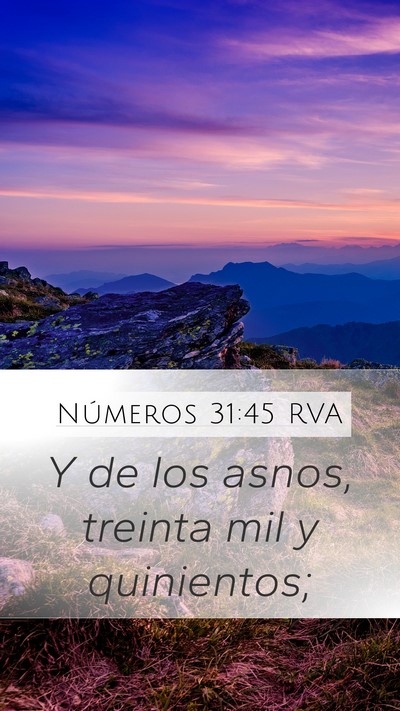 Números 31:45 RVA Mobile Phone Wallpaper - Y de los asnos, treinta mil y - Mobile Bible Verse Wallpaper