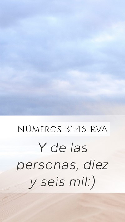 Números 31:46 RVA Mobile Phone Wallpaper - Y de las personas, diez y seis - Mobile Bible Verse Wallpaper