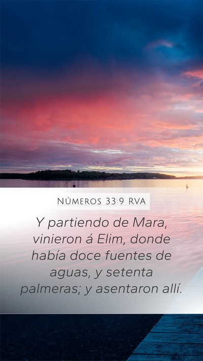 Números 33:9 RVA Mobile Phone Wallpaper - Y partiendo de Mara, vinieron á Elim, donde - Mobile Bible Verse Wallpaper