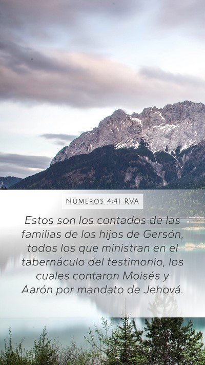 Números 4:41 RVA Mobile Phone Wallpaper - Estos son los contados de las familias de los - Mobile Bible Verse Wallpaper