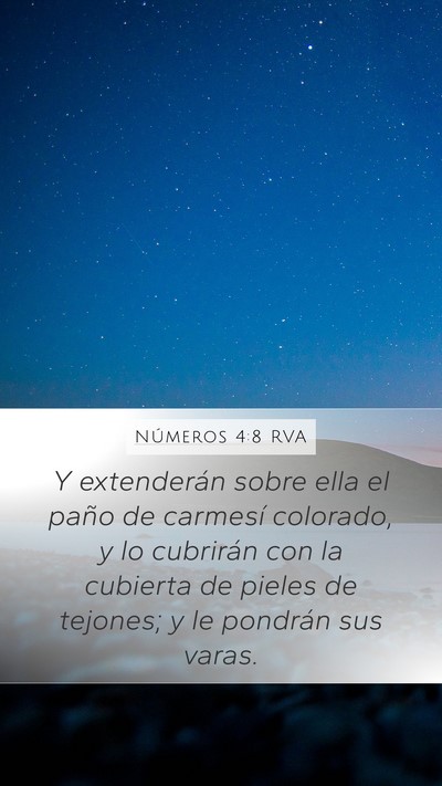 Números 4:8 RVA Mobile Phone Wallpaper - Y extenderán sobre ella el paño de carmesí - Mobile Bible Verse Wallpaper