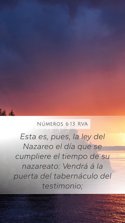 Números 6:13 RVA Mobile Phone Wallpaper - Esta es, pues, la ley del Nazareo el día que se - Mobile Bible Verse Wallpaper