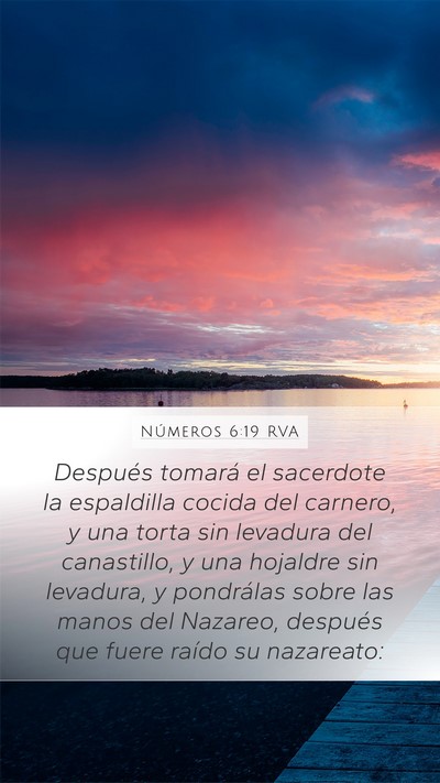 Números 6:19 RVA Mobile Phone Wallpaper - Después tomará el sacerdote la espaldilla - Mobile Bible Verse Wallpaper