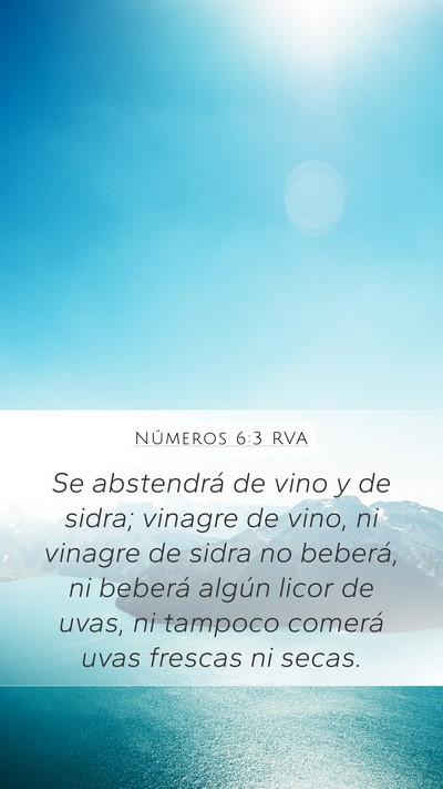 Números 6:3 RVA Mobile Phone Wallpaper - Se abstendrá de vino y de sidra; vinagre de - Mobile Bible Verse Wallpaper