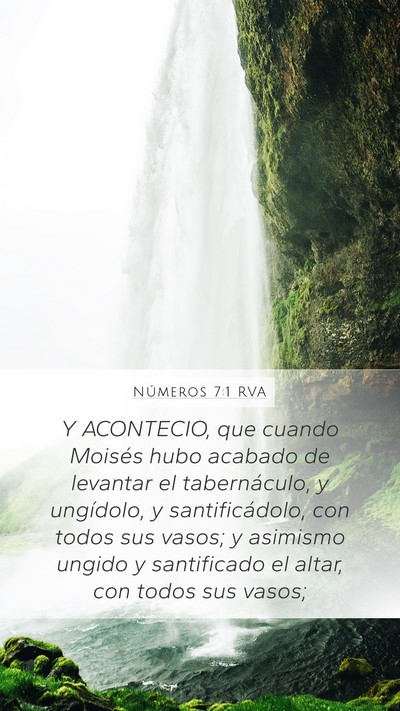 Números 7:1 RVA Mobile Phone Wallpaper - Y ACONTECIO, que cuando Moisés hubo acabado de - Mobile Bible Verse Wallpaper