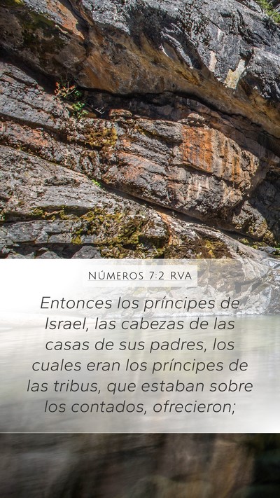 Números 7:2 RVA Mobile Phone Wallpaper - Entonces los príncipes de Israel, las cabezas de - Mobile Bible Verse Wallpaper