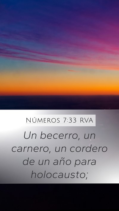 Números 7:33 RVA Mobile Phone Wallpaper - Un becerro, un carnero, un cordero de un año - Mobile Bible Verse Wallpaper