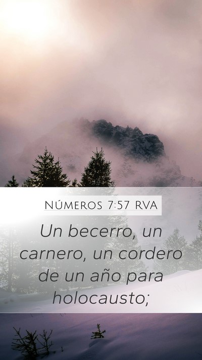 Números 7:57 RVA Mobile Phone Wallpaper - Un becerro, un carnero, un cordero de un año - Mobile Bible Verse Wallpaper