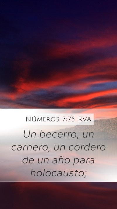 Números 7:75 RVA Mobile Phone Wallpaper - Un becerro, un carnero, un cordero de un año - Mobile Bible Verse Wallpaper