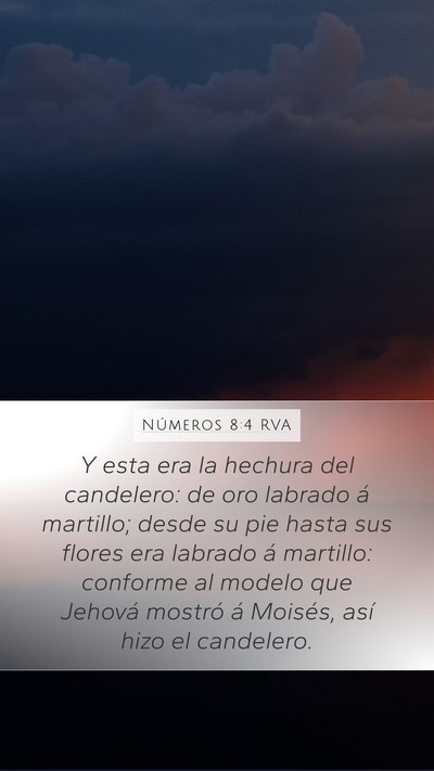 Números 8:4 RVA Mobile Phone Wallpaper - Y esta era la hechura del candelero: de oro - Mobile Bible Verse Wallpaper